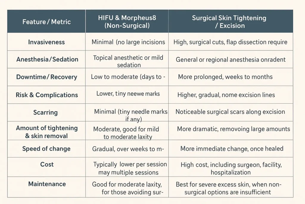 The Science of Skin Tightening 2 Table of skin tightening Rotherham benefits compared to surgical options